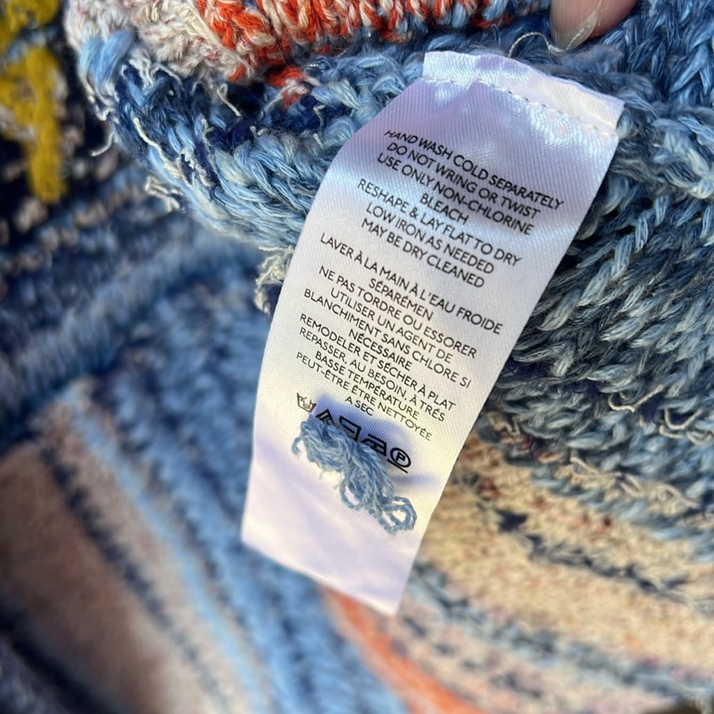 Anthropologie Pilcro Embroidered Earth Cardigan Crop Sweater Iconic World Soft M - Picture 16 of 17